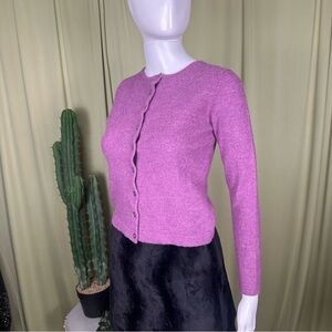 Vintage GAP Women's Purple Wool Cardigan Sweater